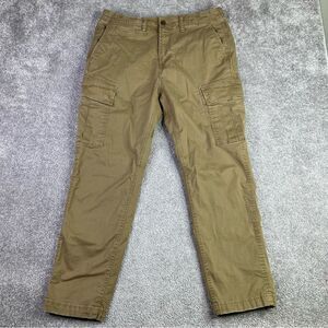 American Eagle Cargo Pants Men’s 34X27 Brown Slim Straight Flap Pockets Workwear